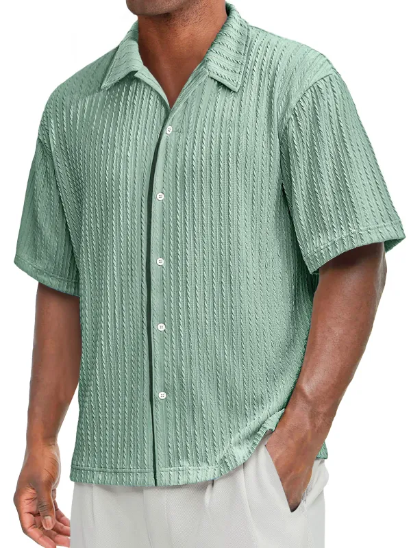 Tailored Short Sleeve Open Collar Shirt