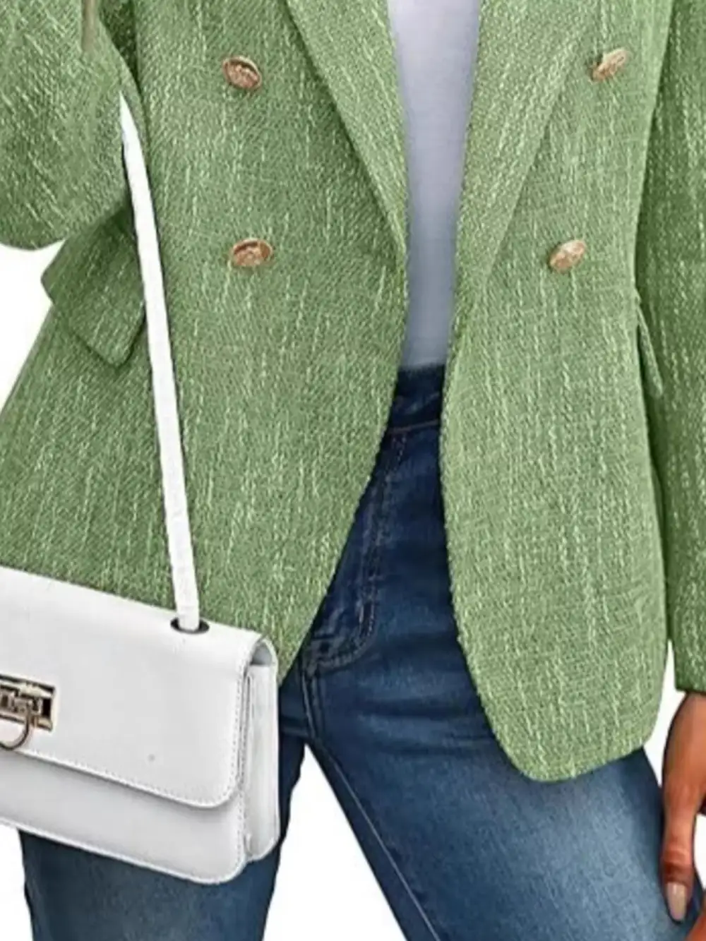 Double Breasted Lapel Collar Blazer