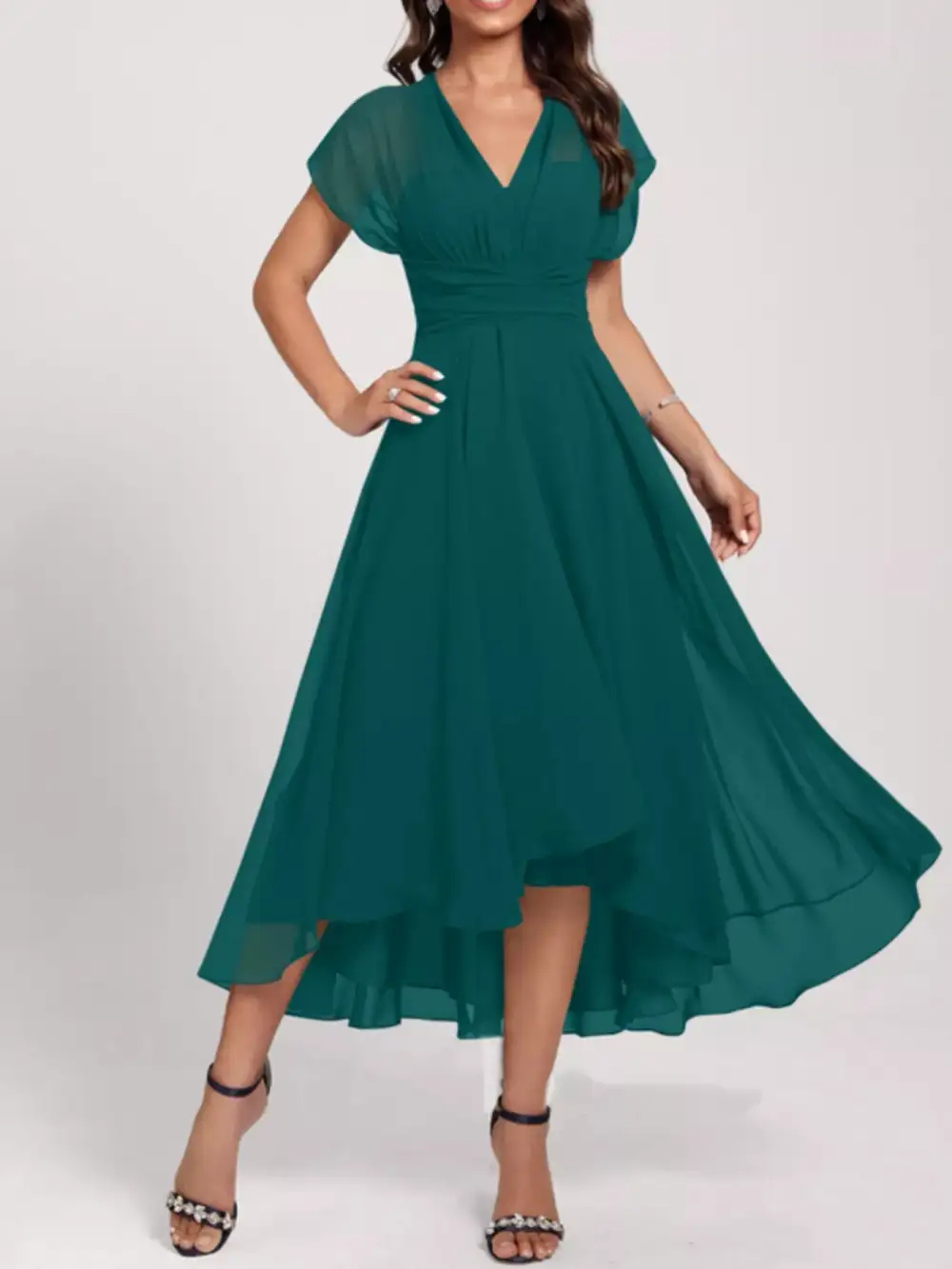 Elegant A Line Midi Dress
