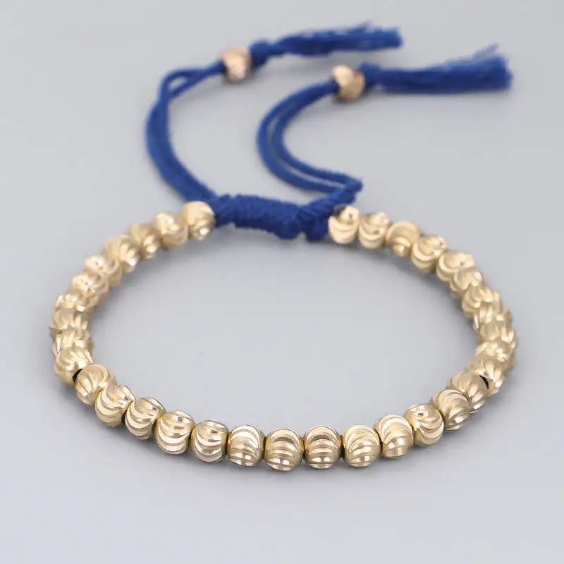 Handmade Copper Bead String Bracelet