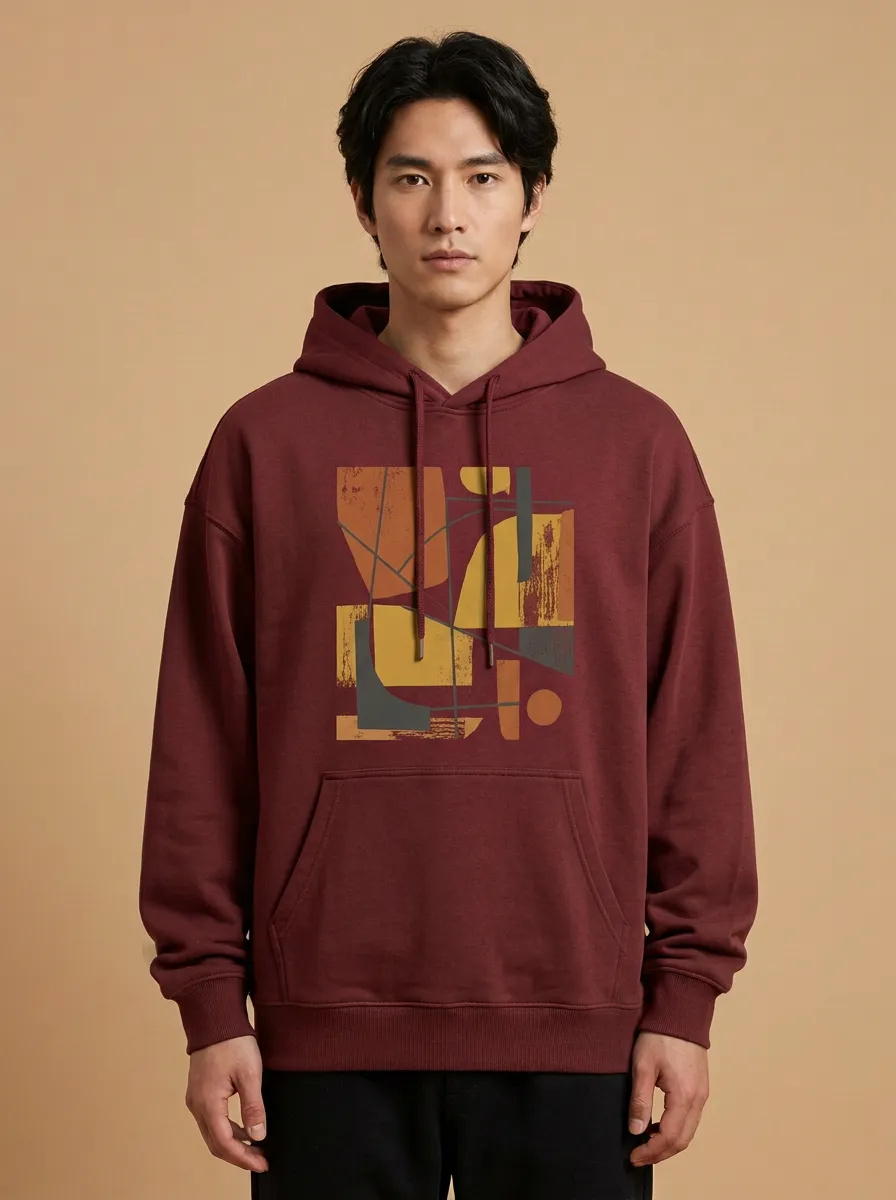 Unisex Centered Abstract Pattern Hoodie