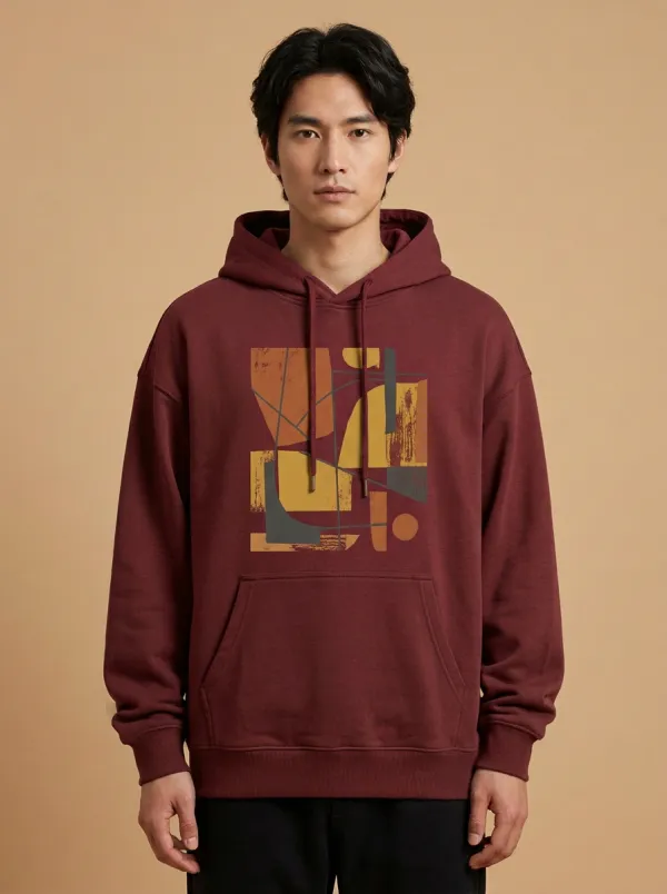 Unisex Centered Abstract Pattern Hoodie