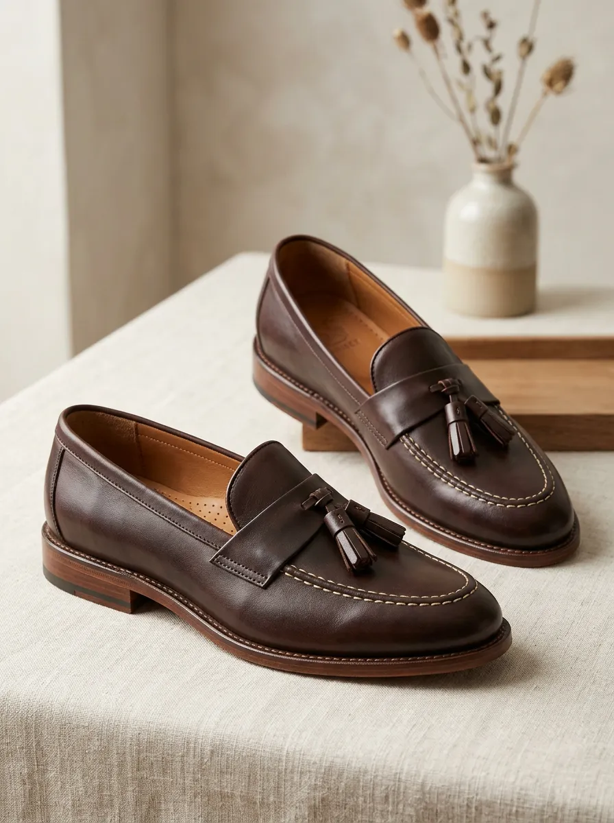 Unisex Timeless Leather Tassel Loafers