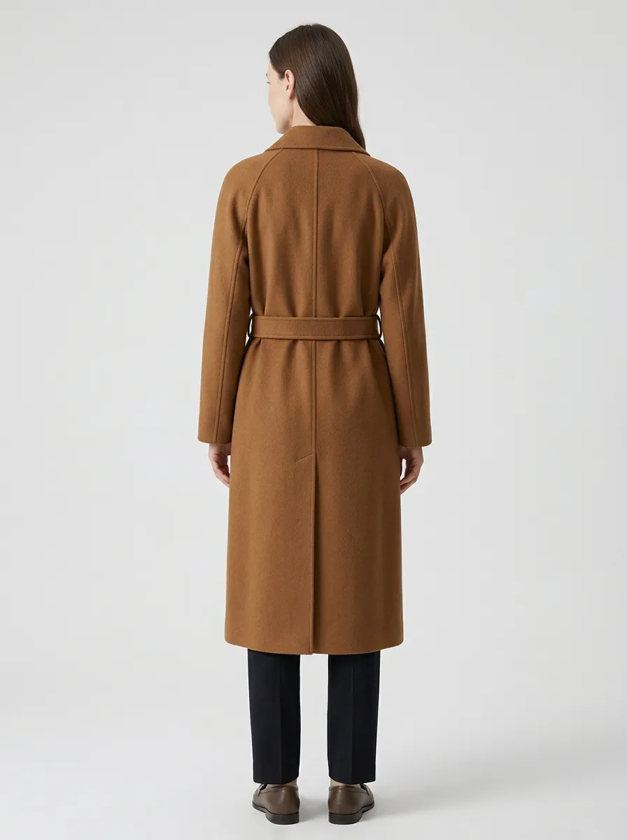 Women's Polished Belted Minimalist Long Trench Coat