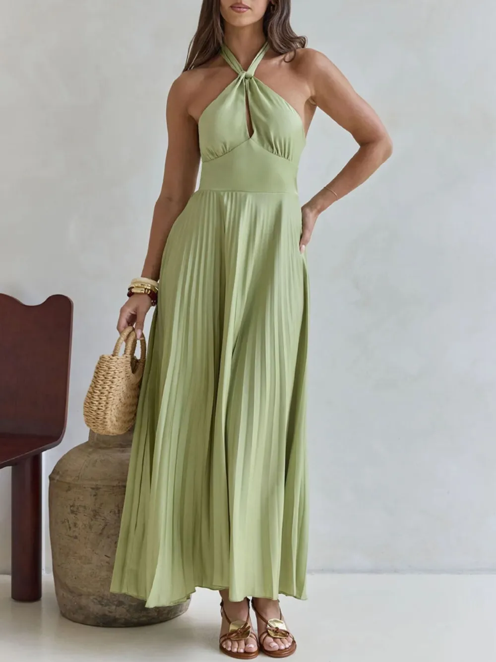 Drape Pleated Dress