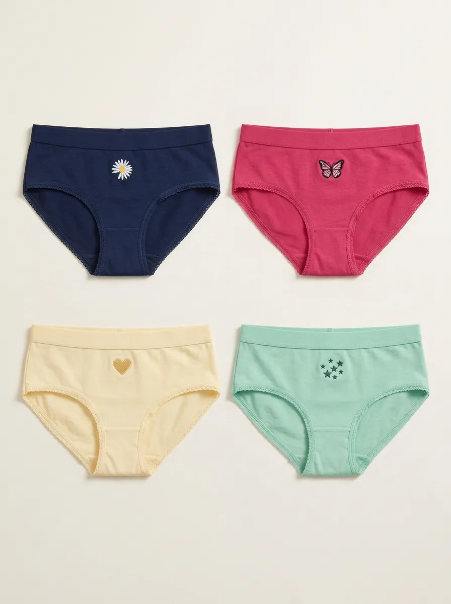 Women's Daisy Butterfly Heart Graphic Brief Set