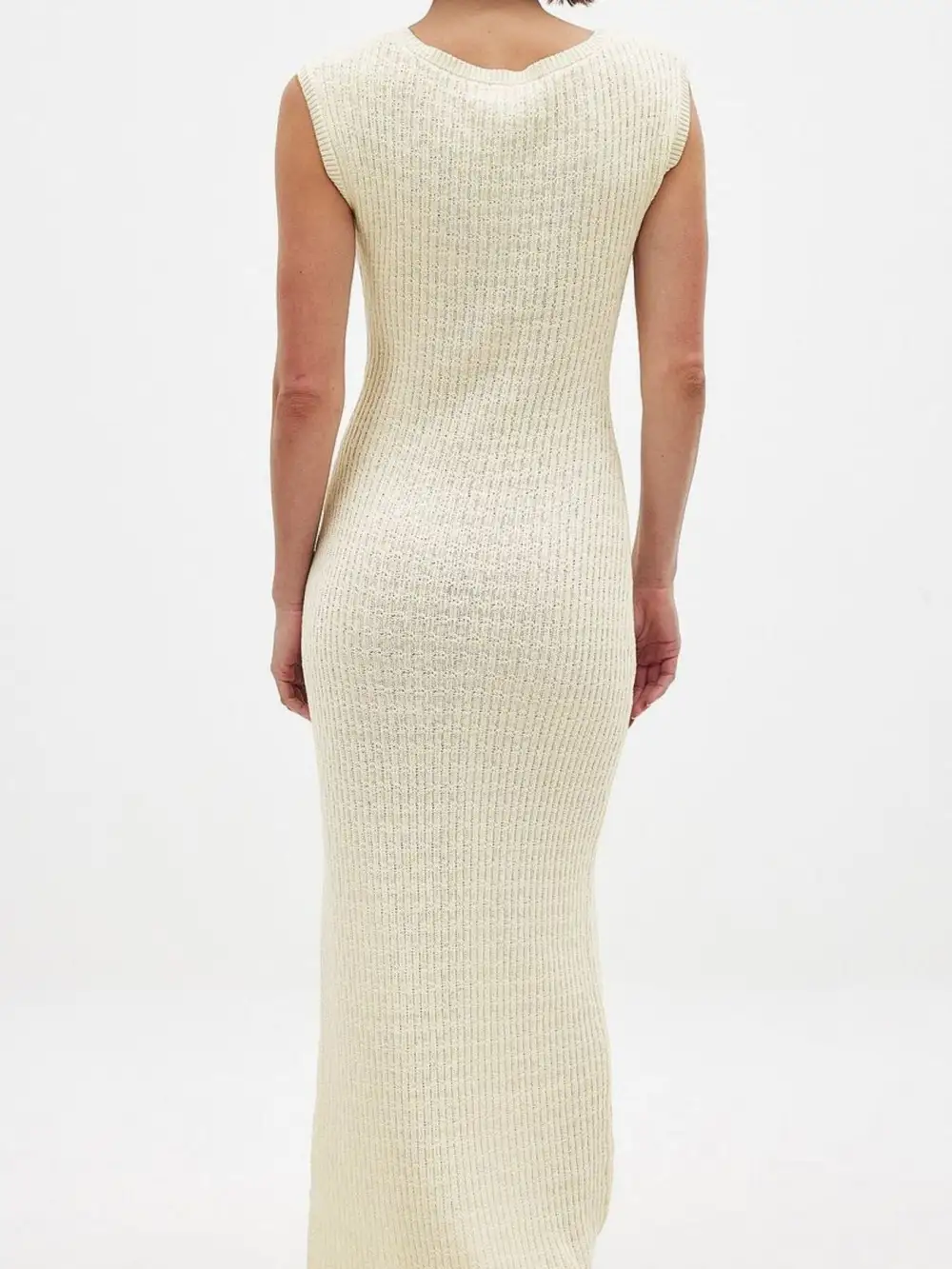 Knit Slit Sleeveless Midi Dress