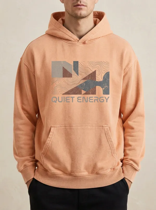 Men's Quiet Energy Geometric Topographic Print Hoodie