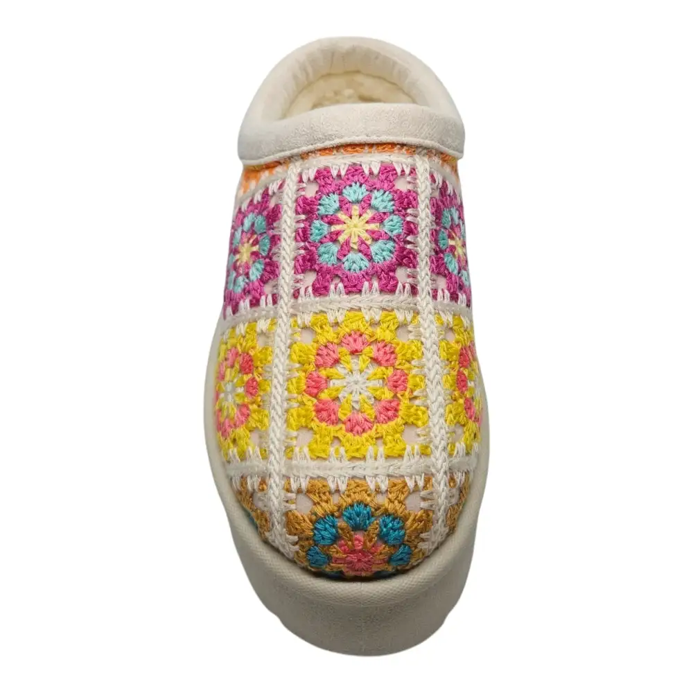 Frosty Platform Crochet Clog Slipper
