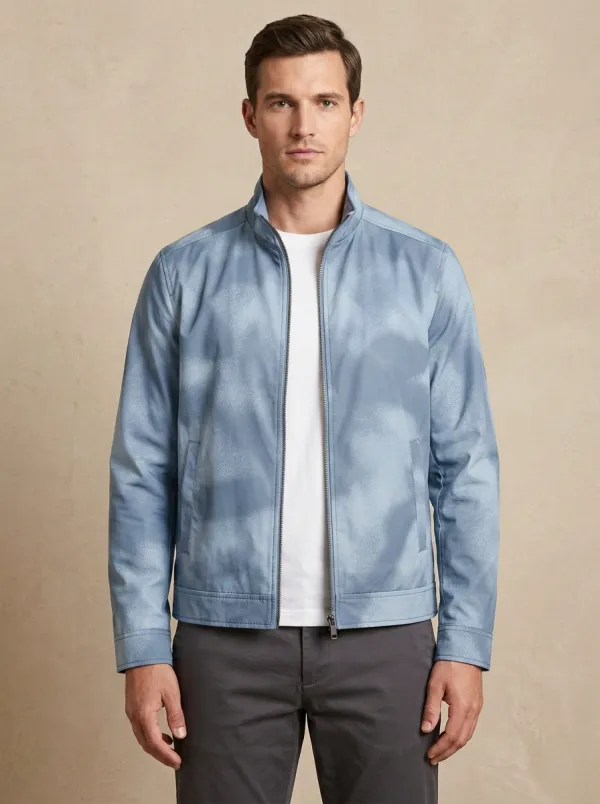 Abstract Print Zip-Up Jacket