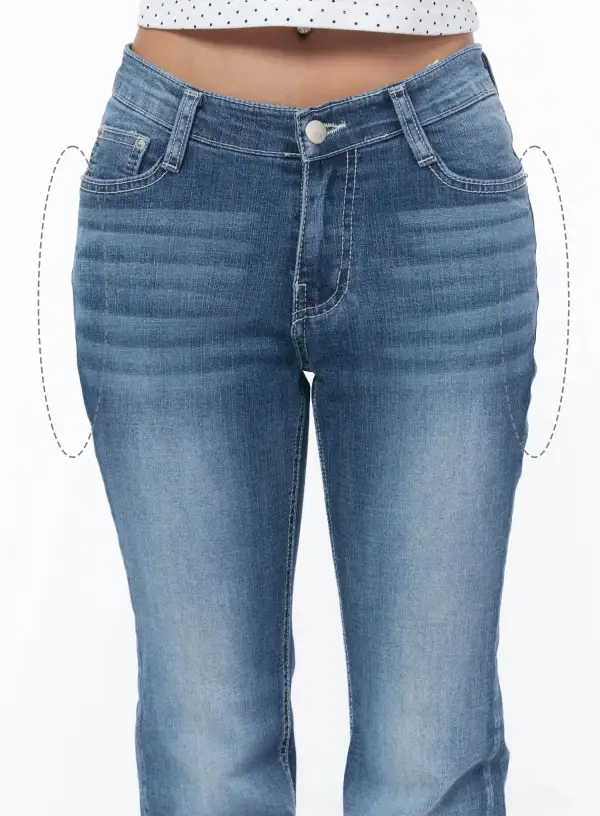 Fitted Hip-Pad Low Rise Bootcut Jeans