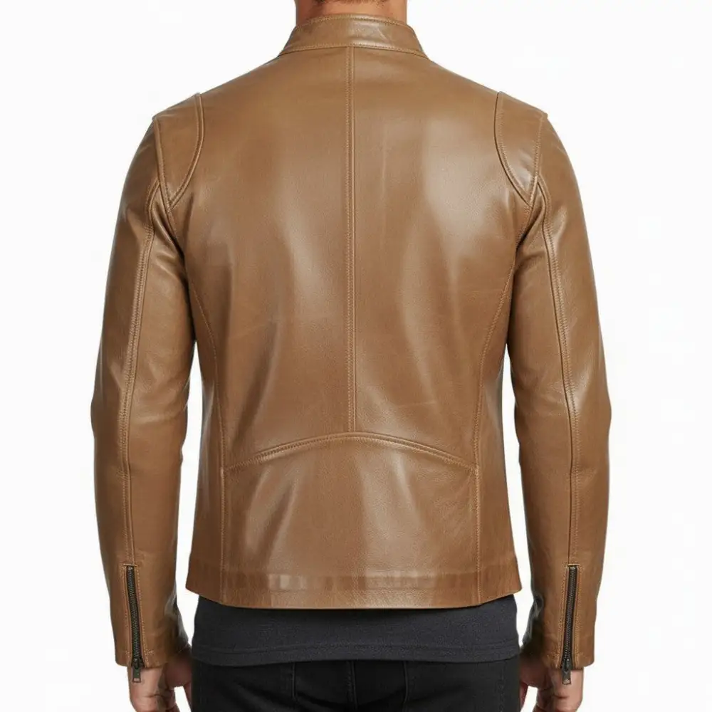 Leather Biker Bomber Multi Pocket Jacket