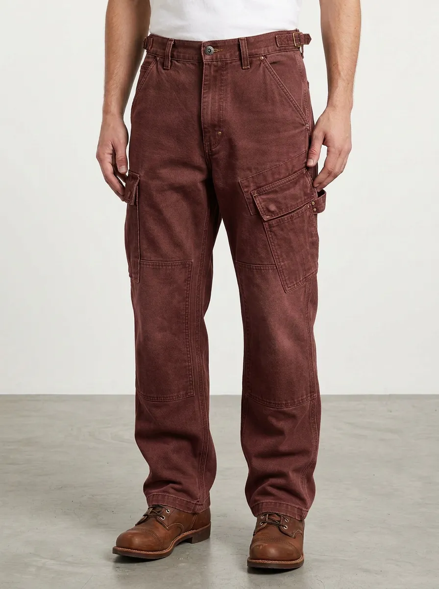 Men's Relaxed Vintage Canvas Pocket Cargo Pants