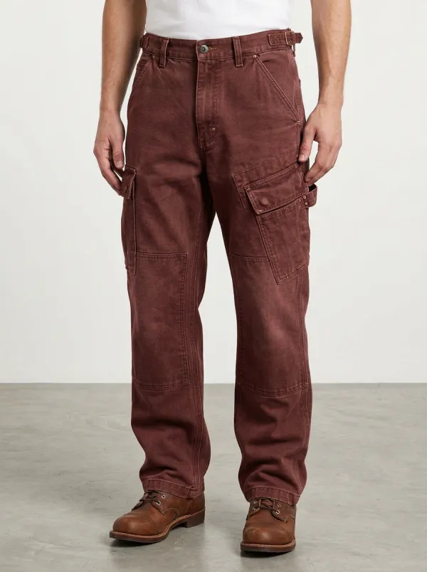 Men's Relaxed Vintage Canvas Pocket Cargo Pants