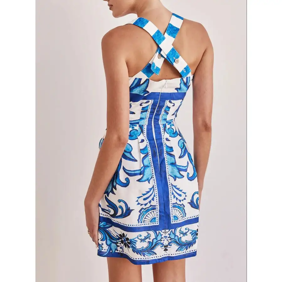 Everyday Printed Square Neck Mini Dress