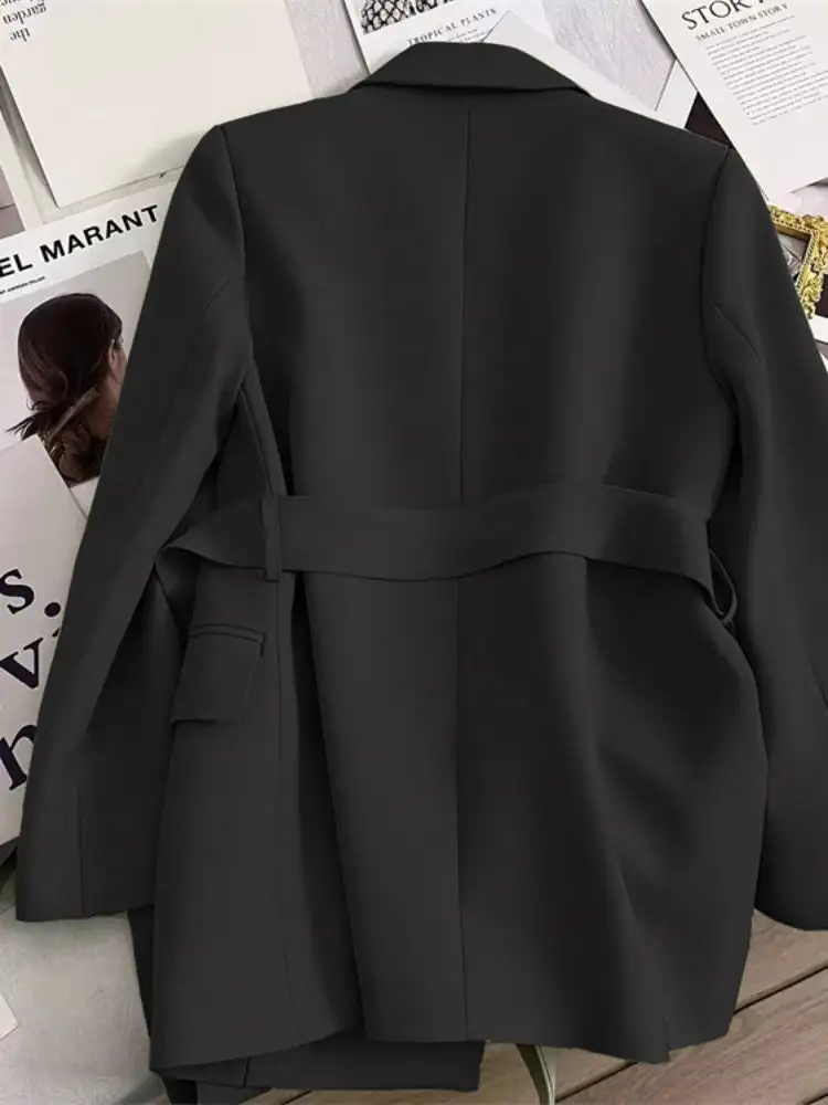 Belted-Waist Tailored Women's Blazer