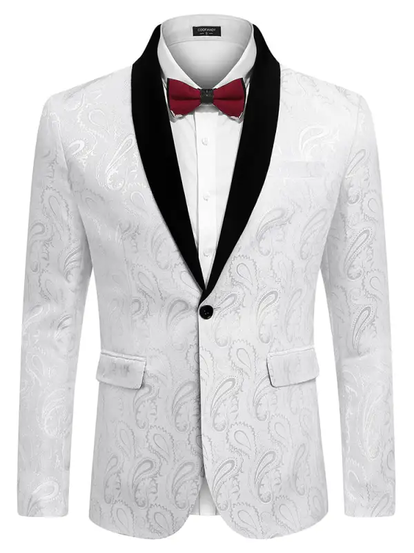 Single Button Floral Blazer Jacket