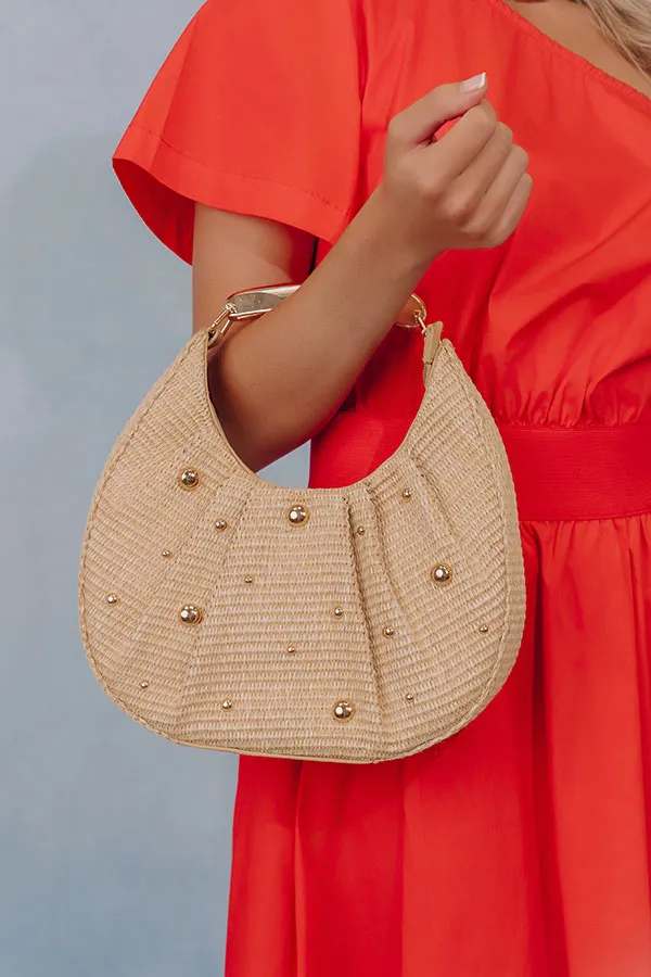 Woven Raffia Faux Leather Tote Bag