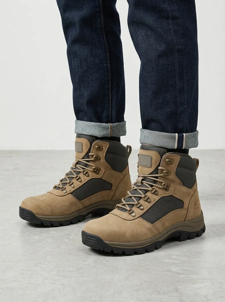 Men's Waterproof Hiking Inspired Outdoor Graphic Detail Work Boots