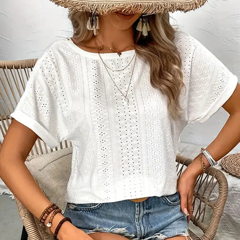 Modern Lace Embroidered Patchwork Sleeveless T-Shirt