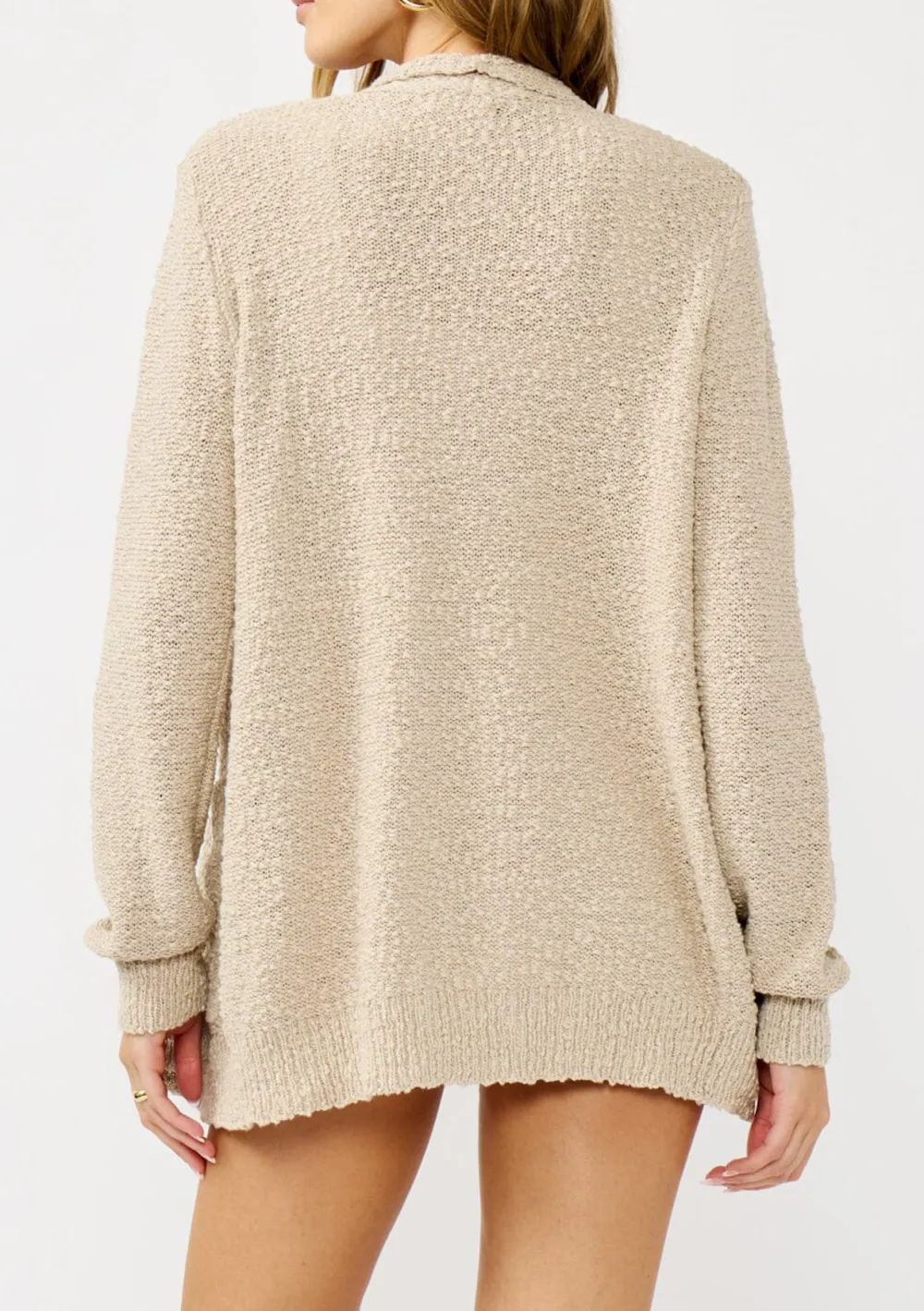 Pocketed Open Front Cardigan