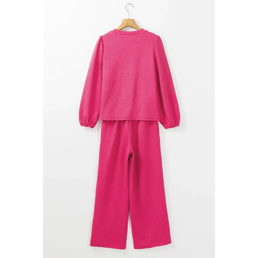 Sleeveless Round Neck Long Sleeve Top and Pants Set
