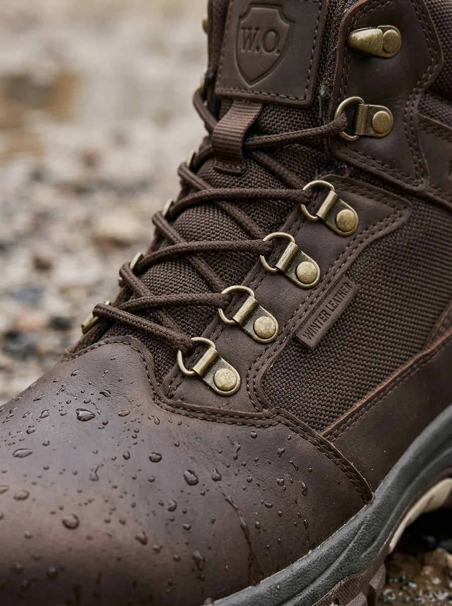 Men's Waterproof Outdoor Brown Leather Hiking Work Boots