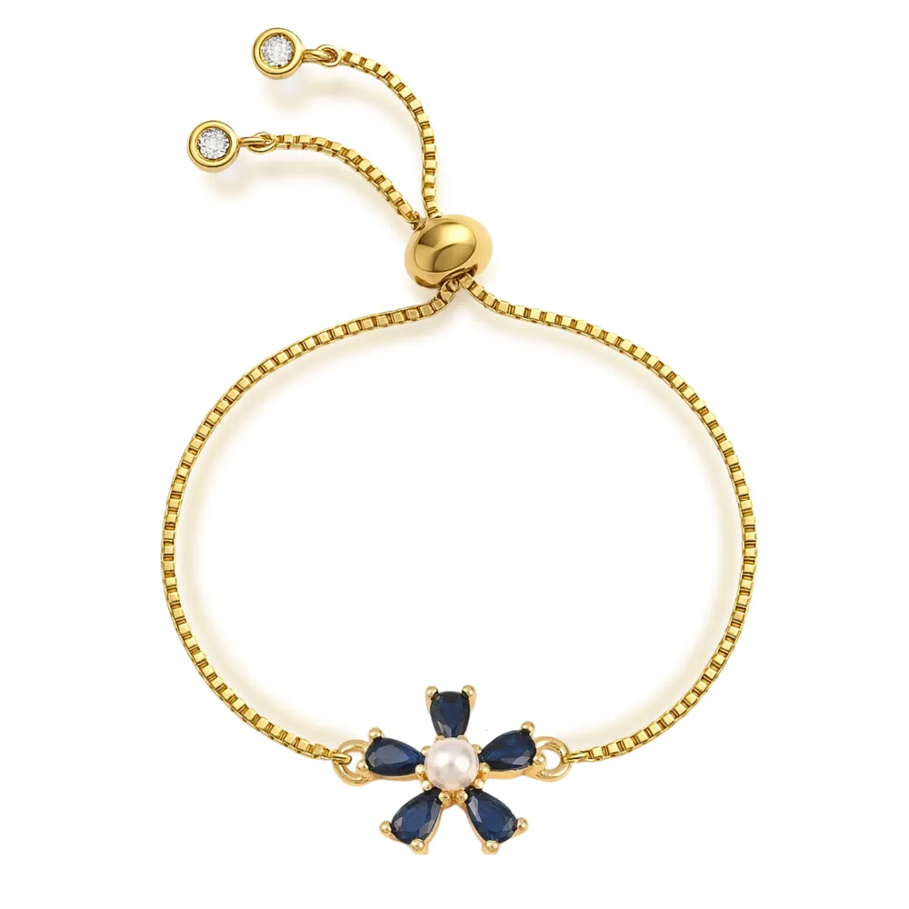 Sculpted Crystal Accent Adjustable Bracelet