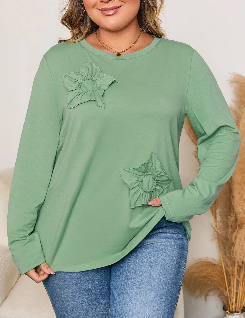 Women's Mineral Wash Applique Top