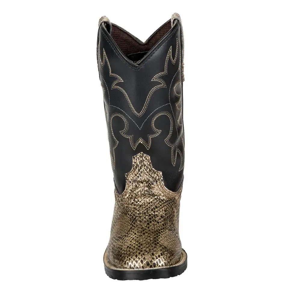 Traditional Men's Denim Boots With Panel