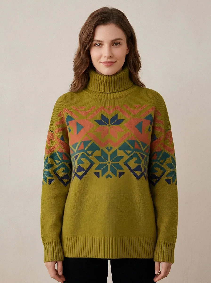 Women's Fair Isle Turtleneck Sweater