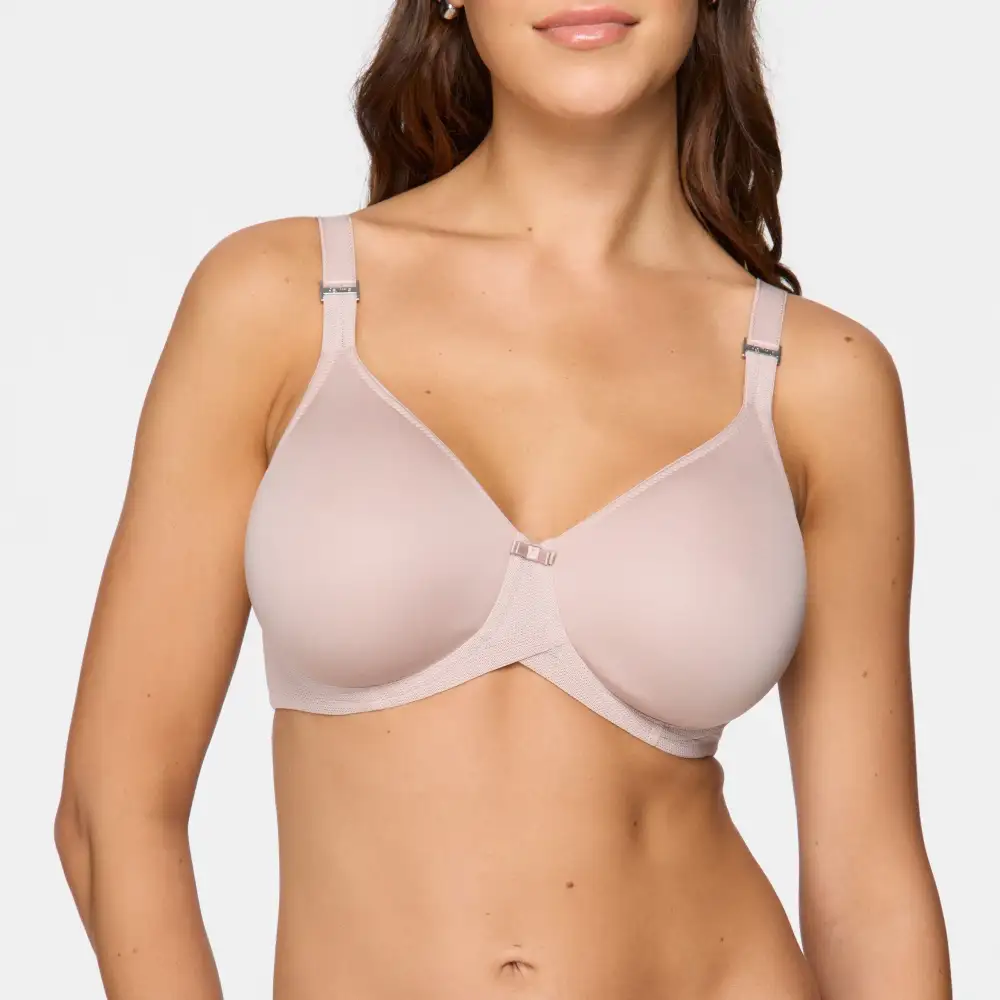 Women's Molded Seamless Removable Straps Mesh Breathable Bra