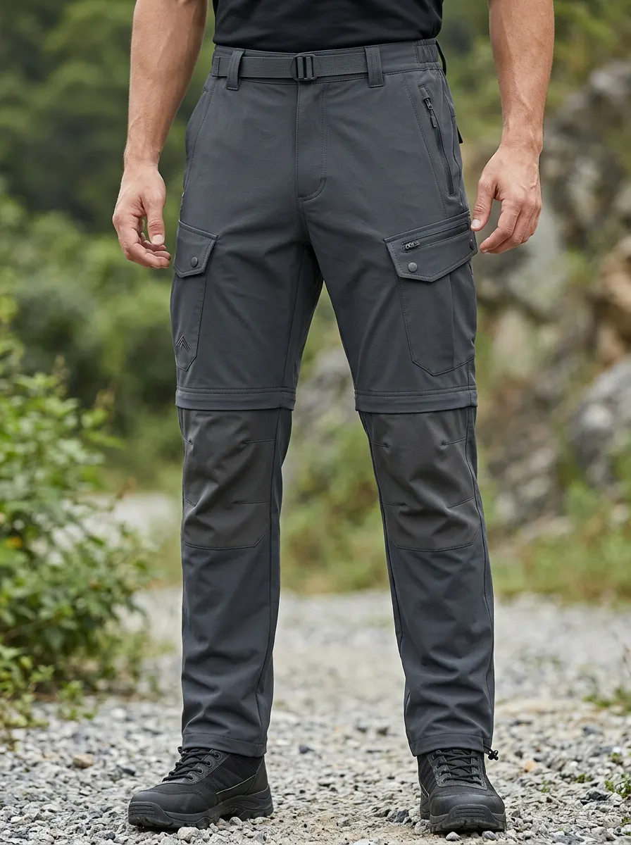 Men's Expedition All-Terrain Multi-Pocket Waterproof Zip-Off Tactical Cargo Pants