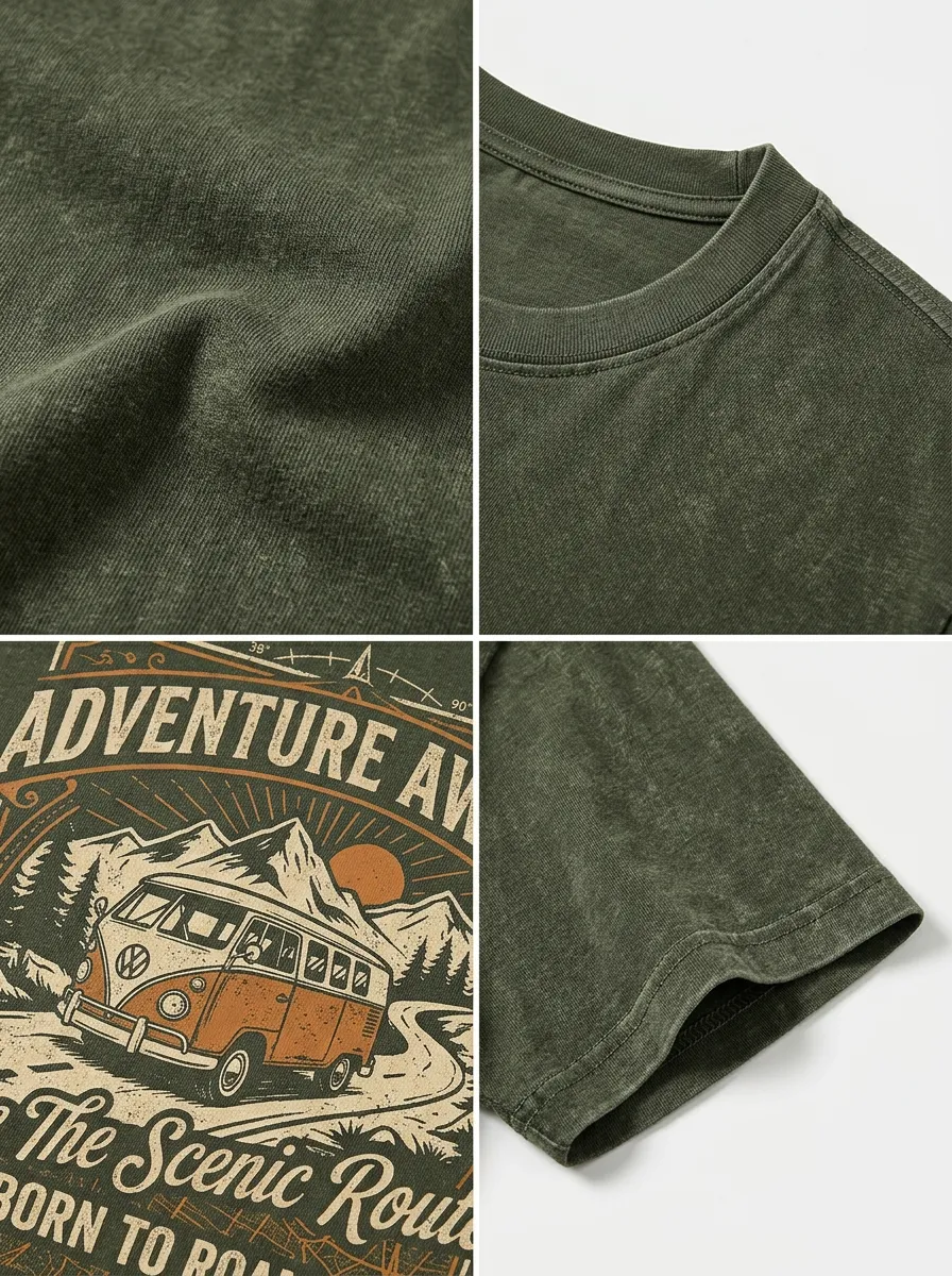 Unisex Adventure Road Trip Camper Van Printed T-shirt