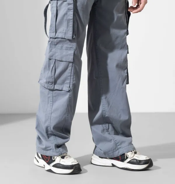 Dark Grey Drawstring Cargo Pants