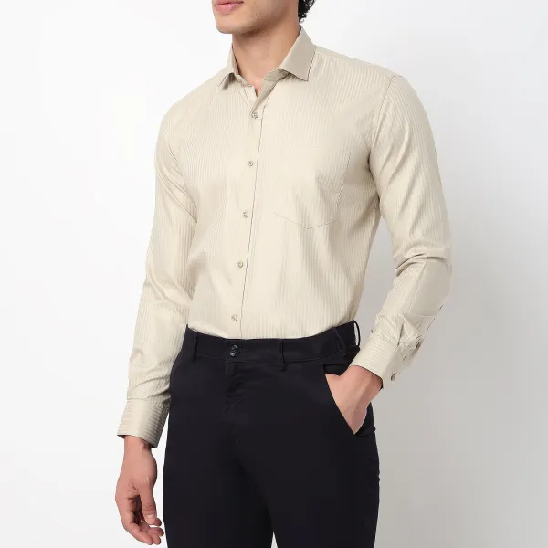 Striped Tailored Breathable Men's Formal Shirt