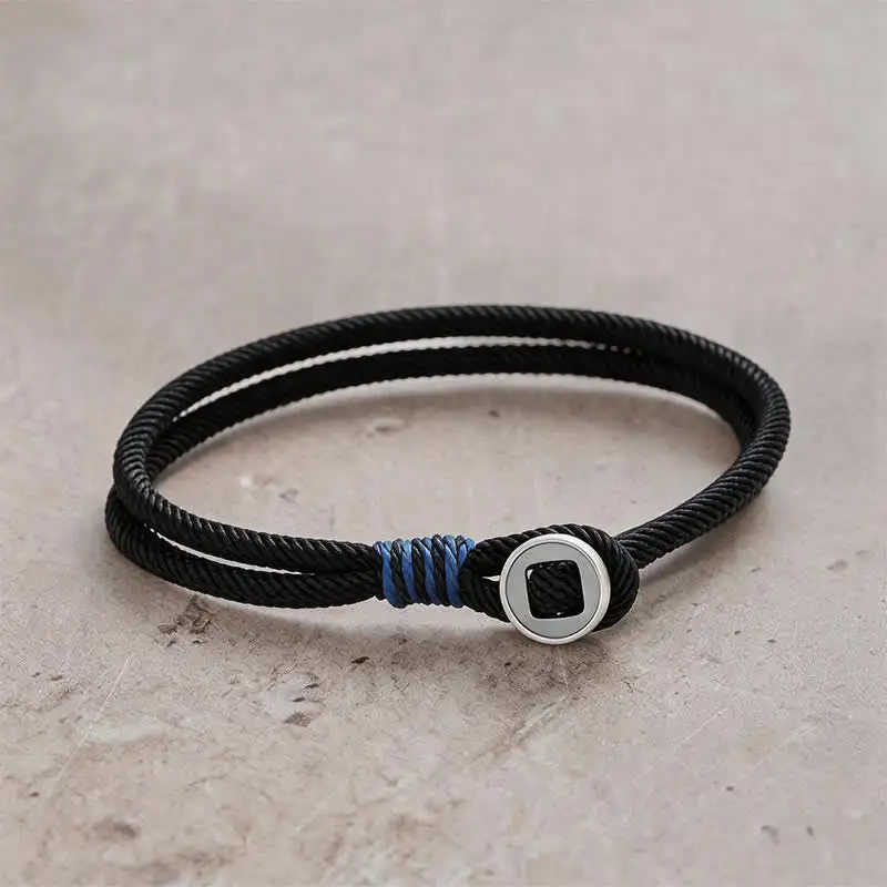 Sterling Silver Double Wrap Button Bracelet