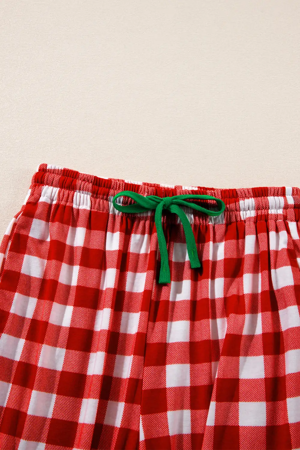 Plaid Collared Neck Long Sleeve Top And Pants Set