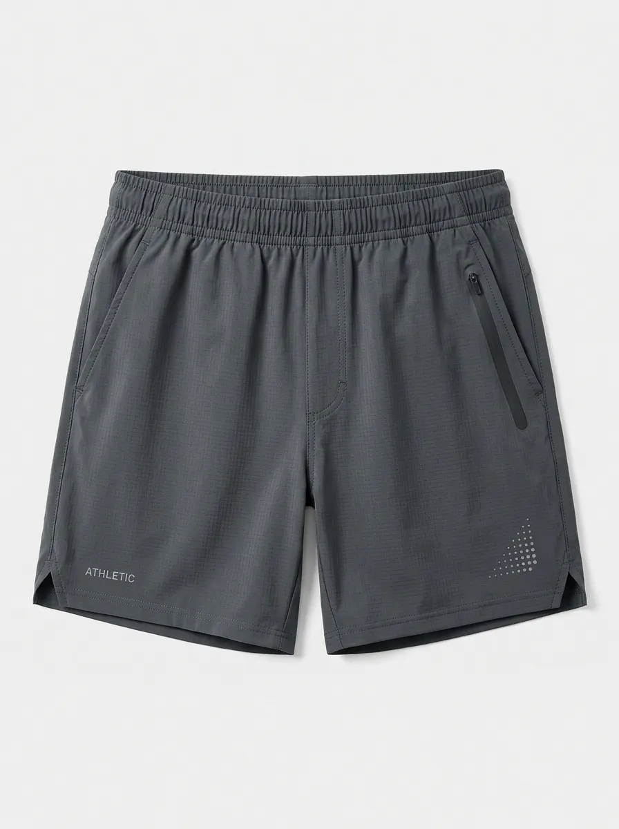 Men's Athletic Training Breathable Grid Printed Shorts