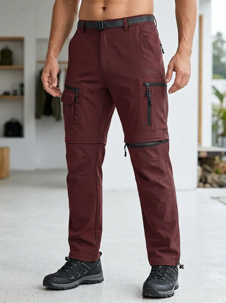 Men's Frontier Hiking Multi-Pocket Waterproof Zip-Off Tactical Cargo Pants