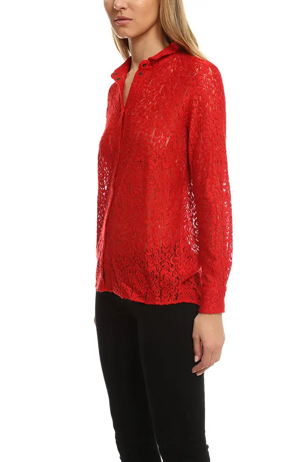 Wool Lace Blouse Shirt