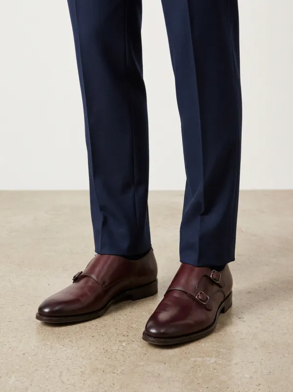 Men's Classic Double Monk Strap Leather Shoes