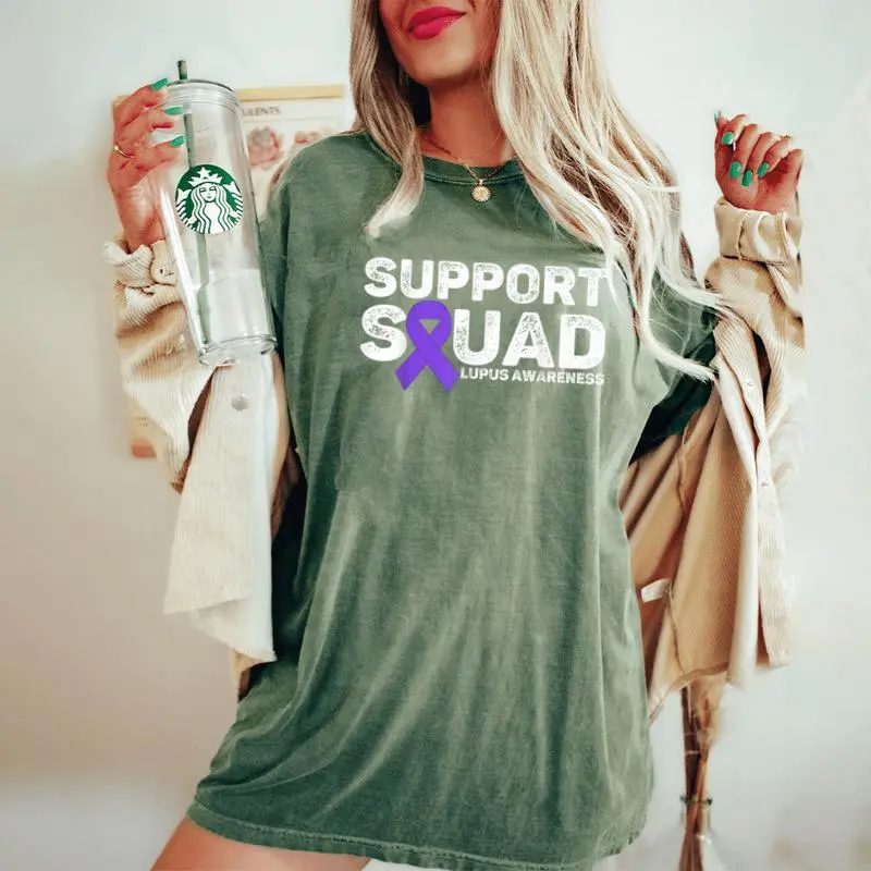 Support Squad Lupus Awareness Month For Patients Women's Oversized Comfort T-Shirt
