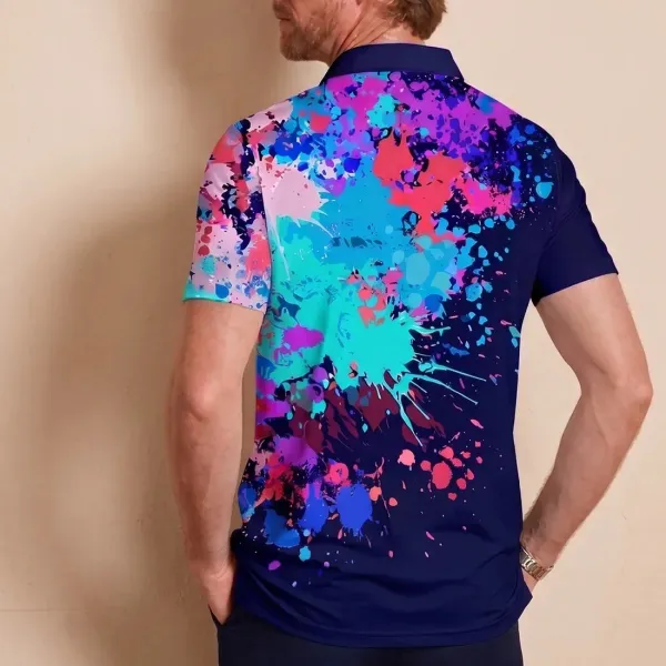 Sport Short Sleeve Button Up Polo Shirt