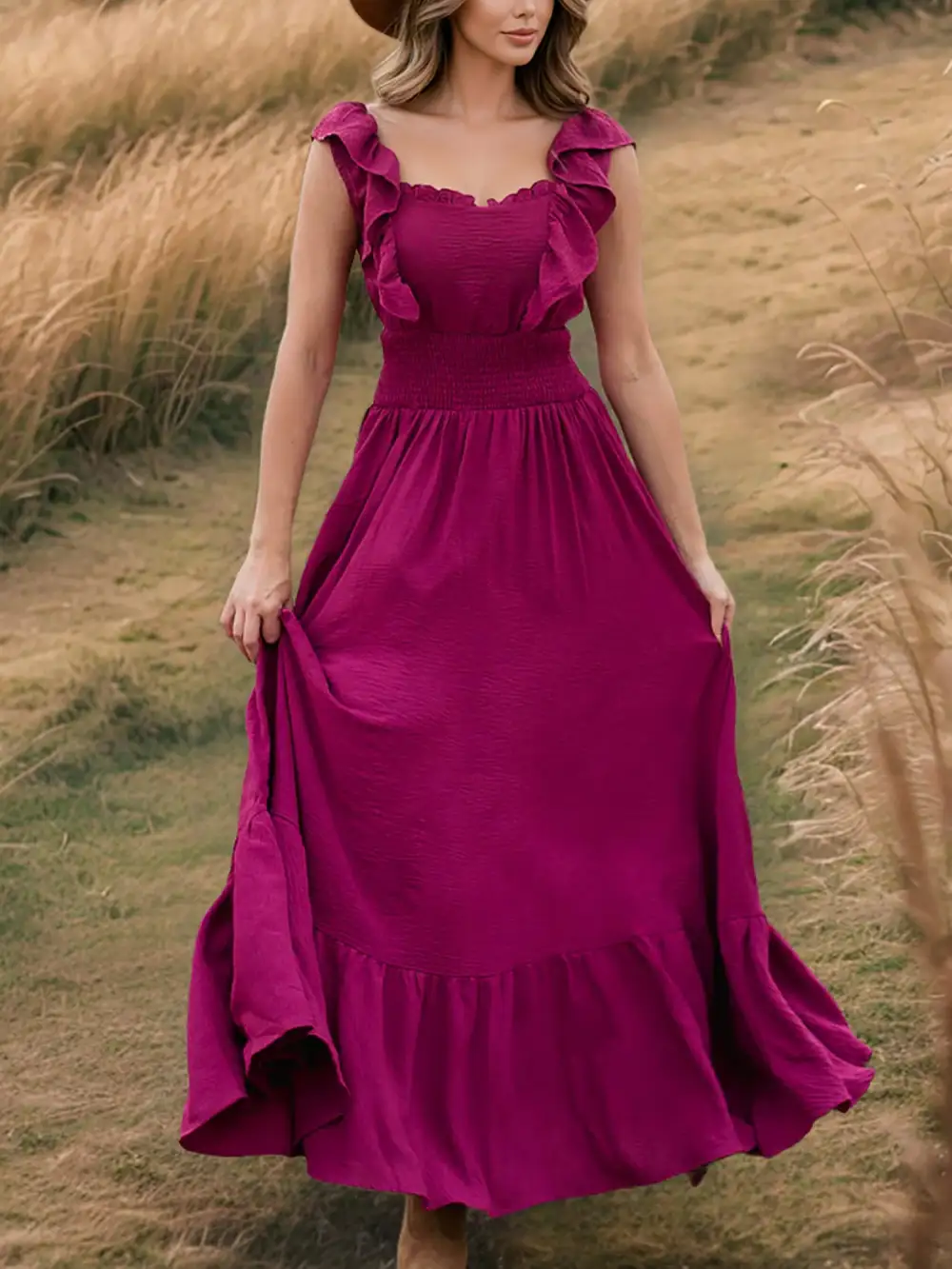 Off-Shoulder Ruffled Maxi Dress