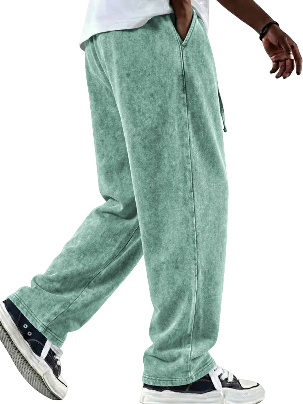 Garment Washed Drawstring Pants