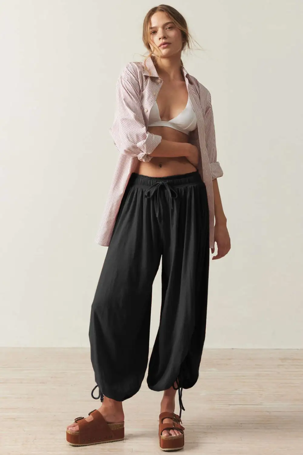 Everyday Drawstring Ruched Pants