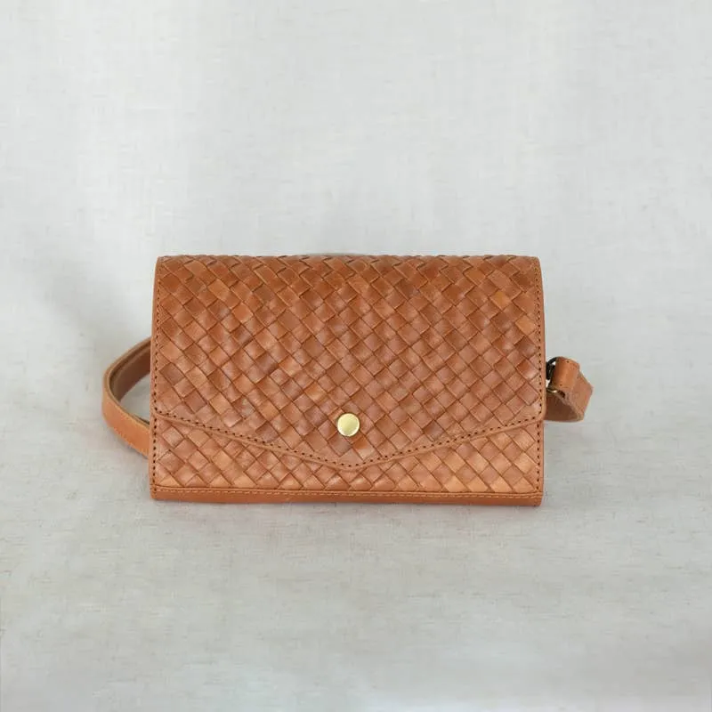 Woven Leather Convertible Crossbody