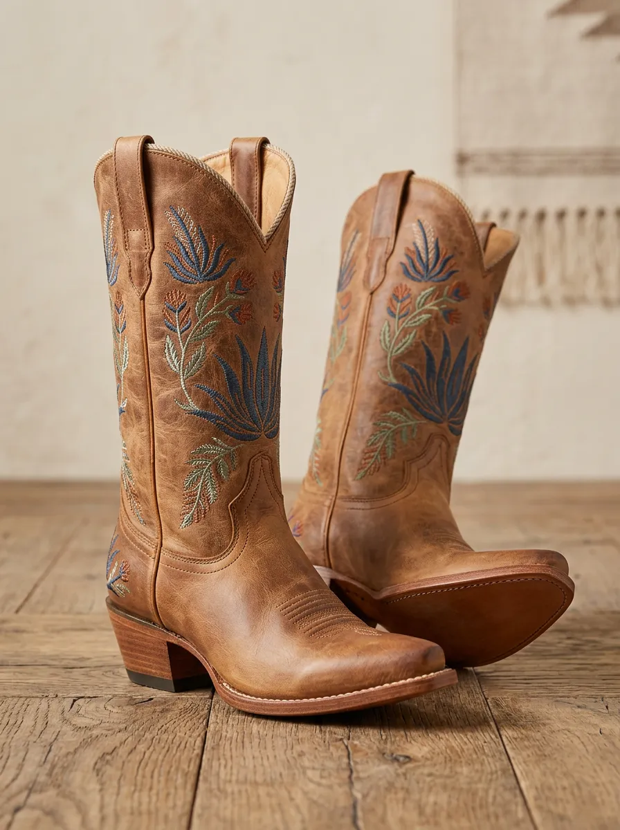 Desert Floral Western Edit Unisex Western Cowboy Boots
