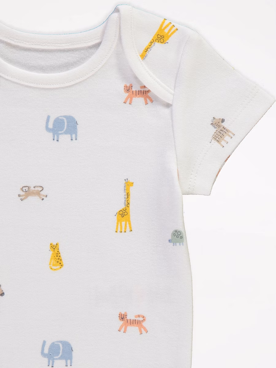 Bright Safari Short Sleeve Bodysuits 7 Pack detail 2